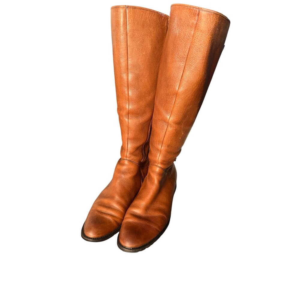 Lavorazione Artigiana Italian Leather Knee High Riding Boots 6.5 Cognac Brown